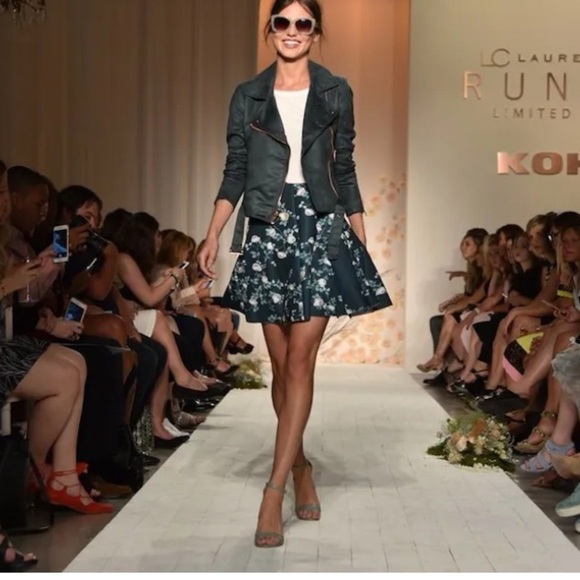 LC Lauren Conrad runway collection green velvet moto jacket - Picture 1 of 3